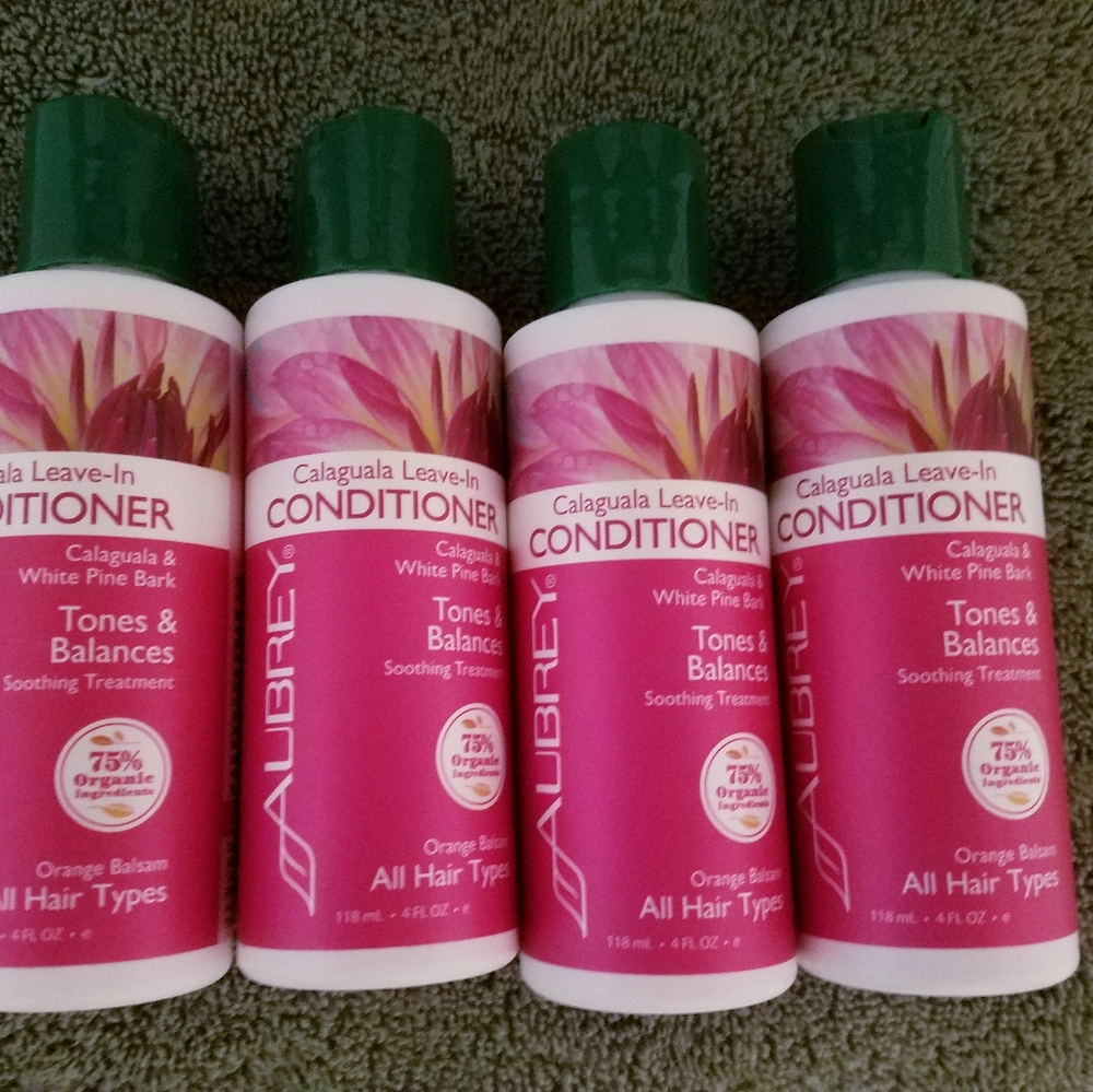 (4) Aubrey Organics Calaguala Leave In Conditioner